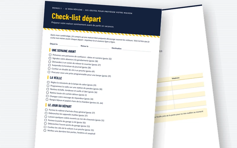 Check-list départ à imprimer