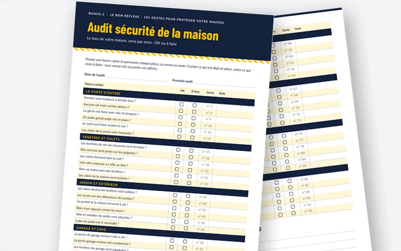 Audit sécurité de la maison, zone par zone