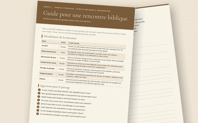 Guide pour une rencontre de groupe biblique