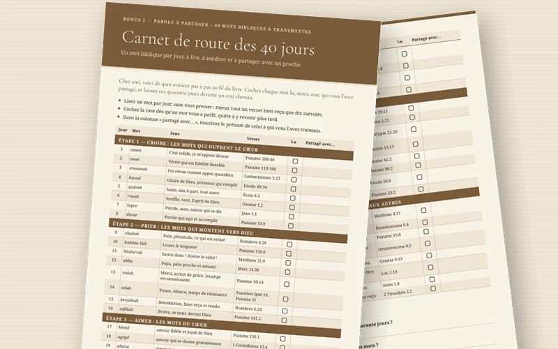 Carnet de route des 40 jours
