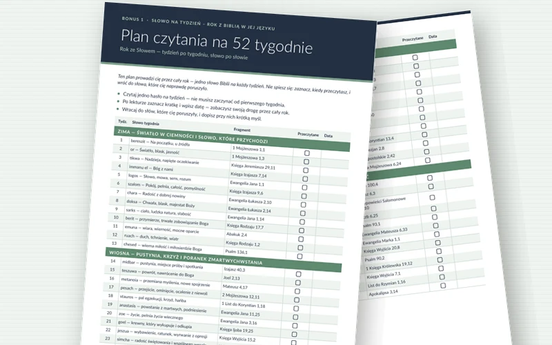 Plan czytania na 52 tygodnie do druku