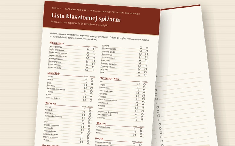 Lista klasztornej spiżarni — do druku